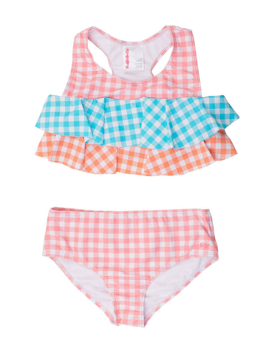 Tween Seaside Gingham Flounce Bikini