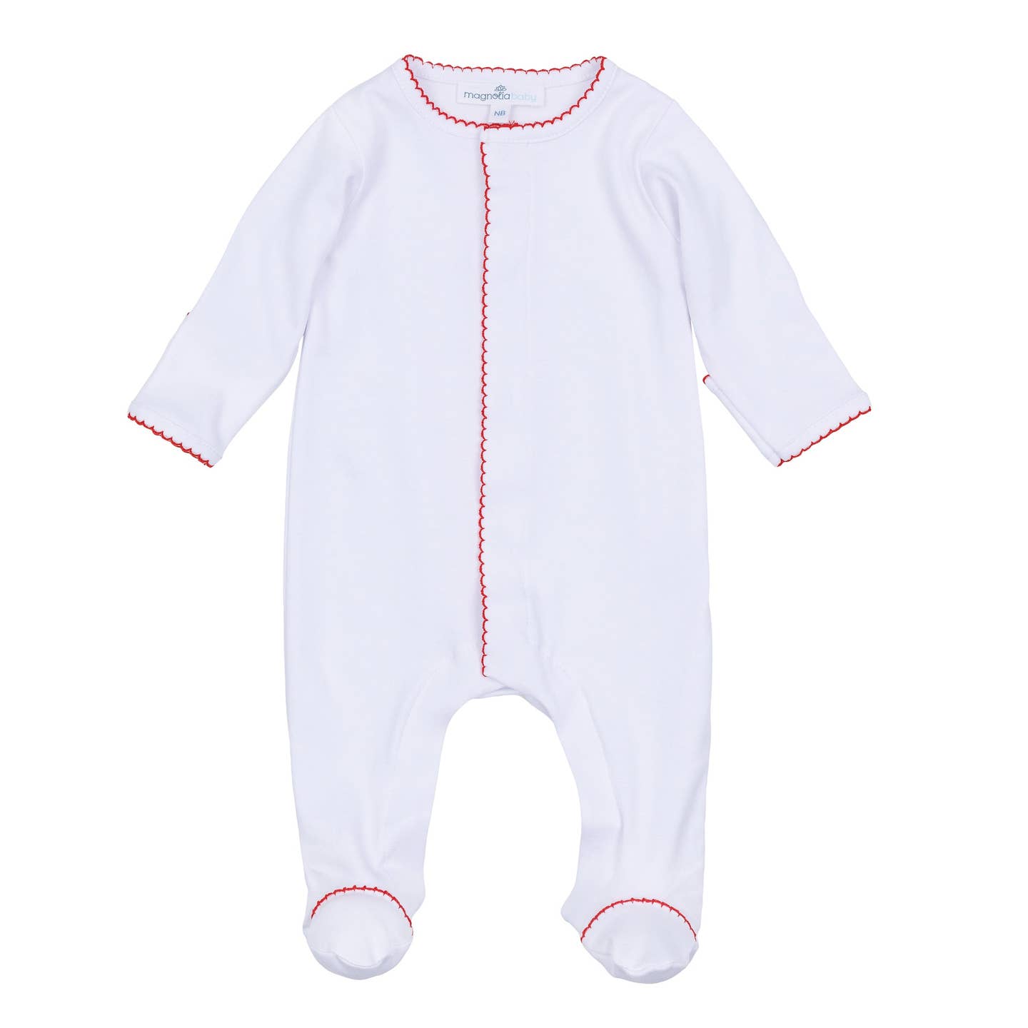 White and Red Trim Footie