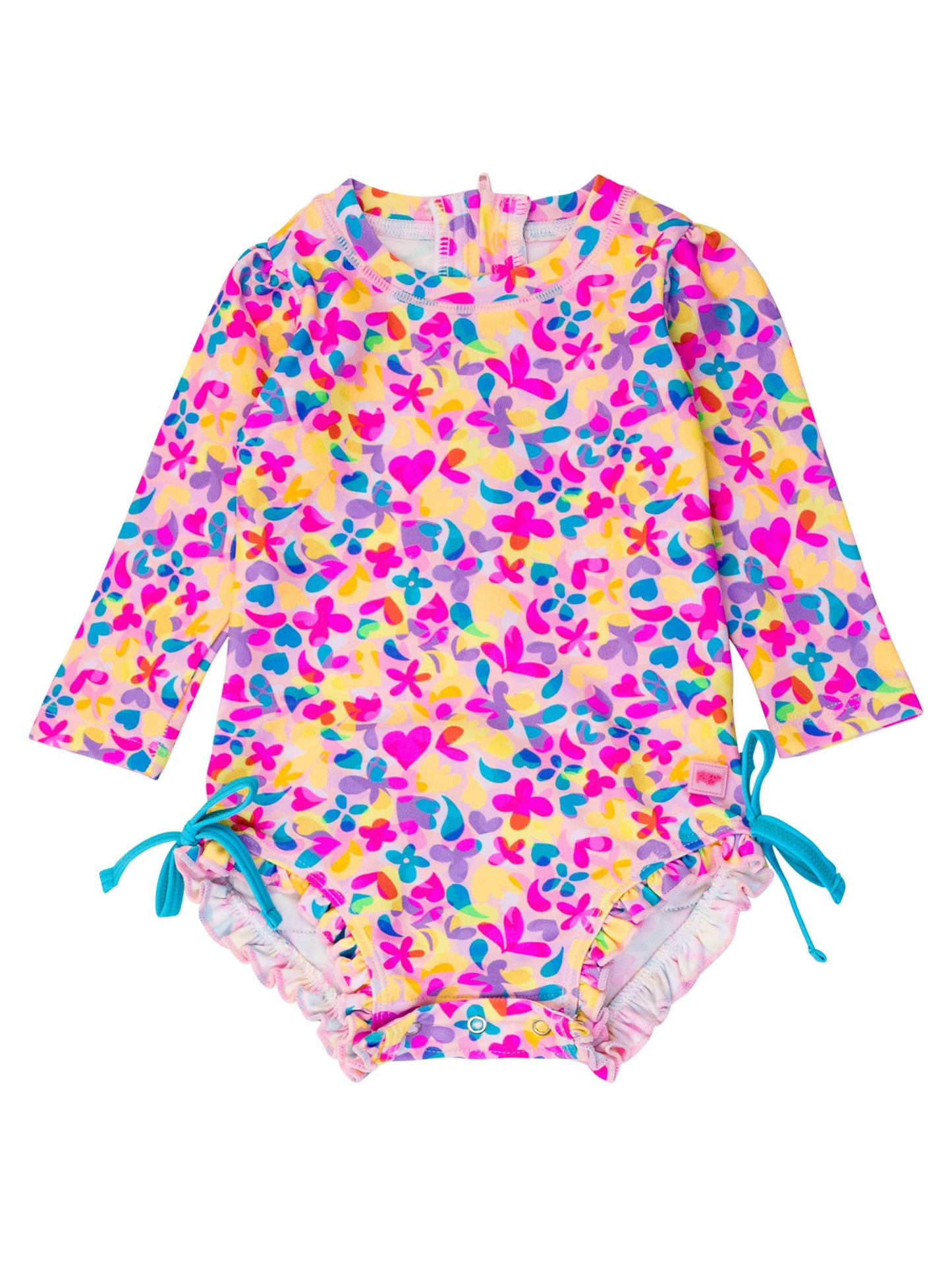 Girls Vibrant Neon One Piece Rash Guard