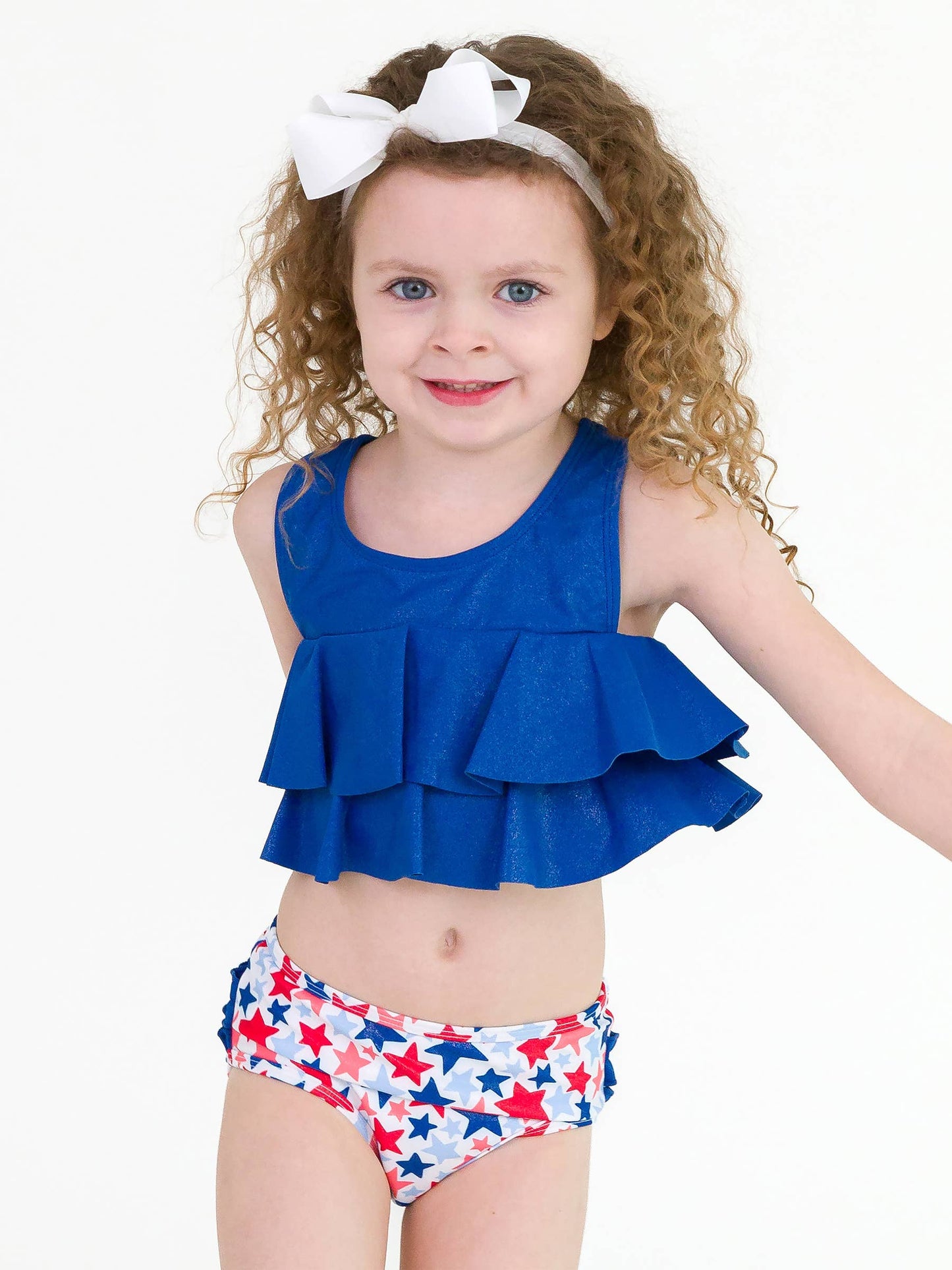 Girls Star-Spangled Flounce Bikini