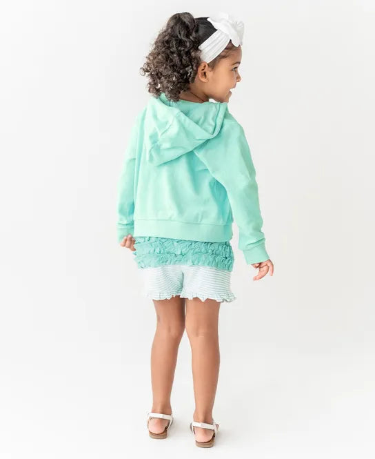 Aqua Ruffle Cover Up Hoodie
