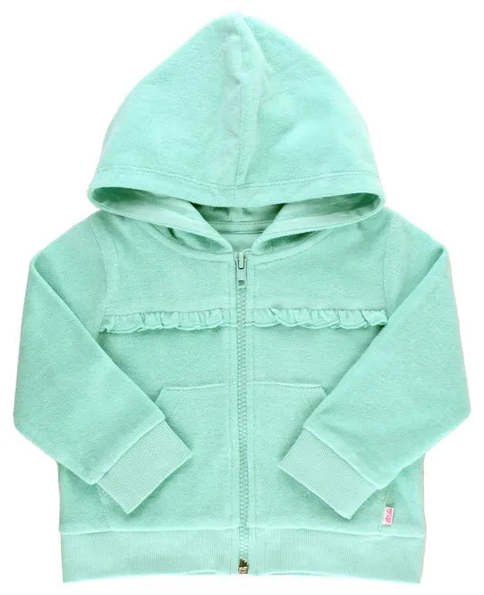 Aqua Ruffle Cover Up Hoodie