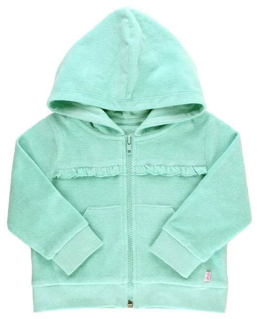 Aqua Ruffle Cover Up Hoodie