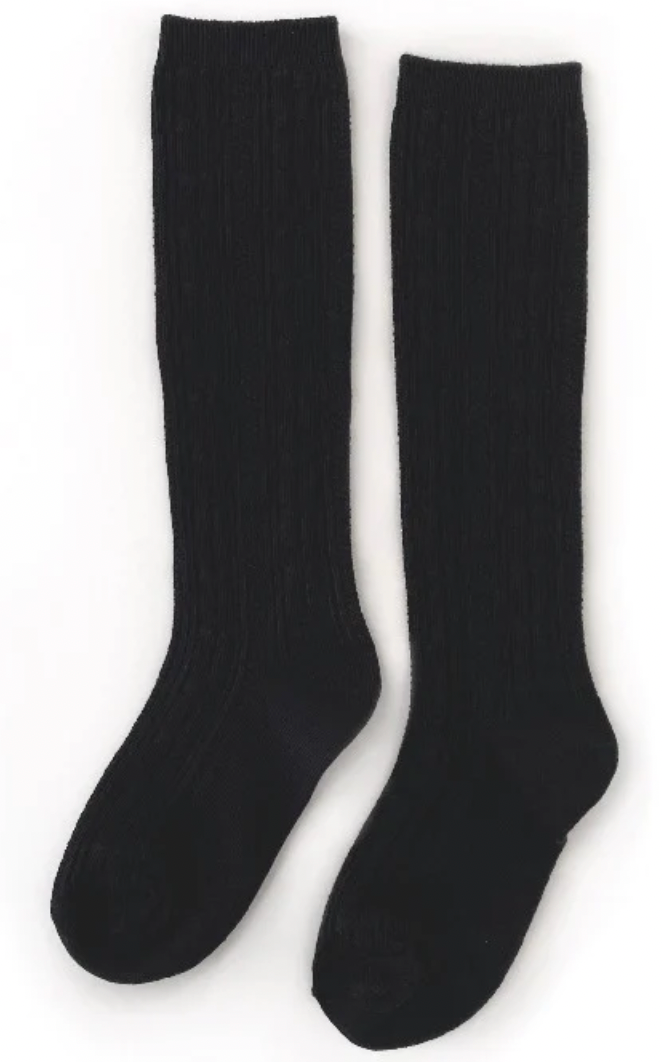 Neutral Cable Knit Knee Socks