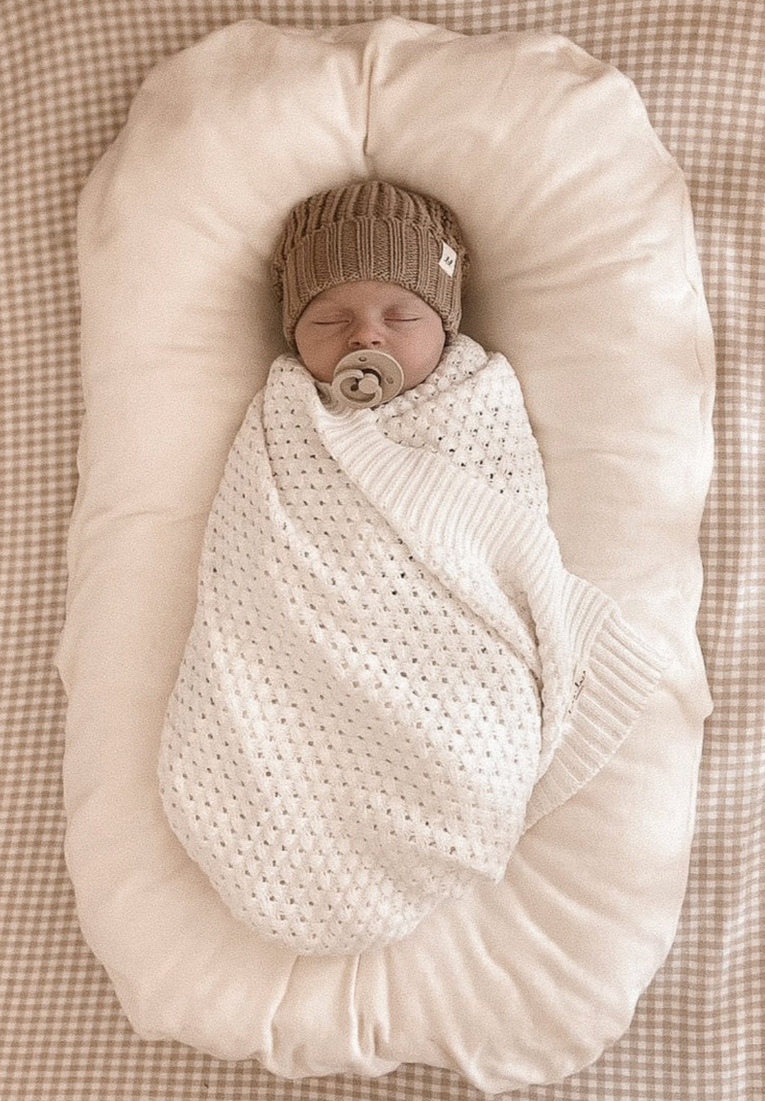 White Basket Weave Baby Blanket