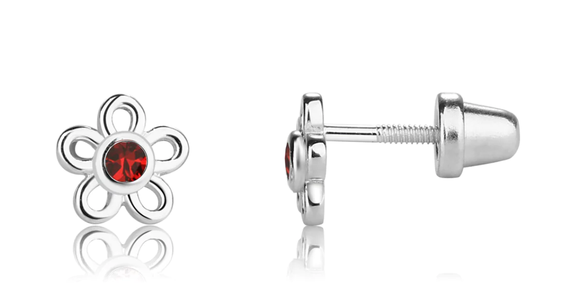 Birthstone Daisy Earrings