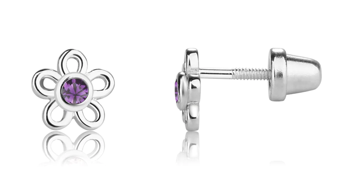 Birthstone Daisy Earrings