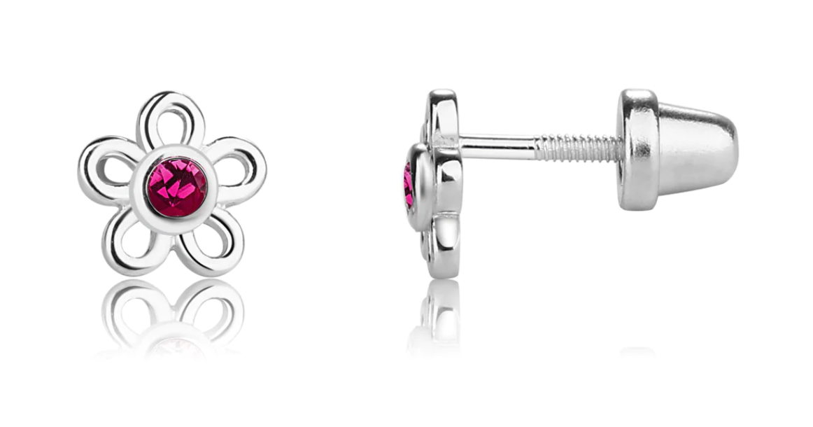 Birthstone Daisy Earrings