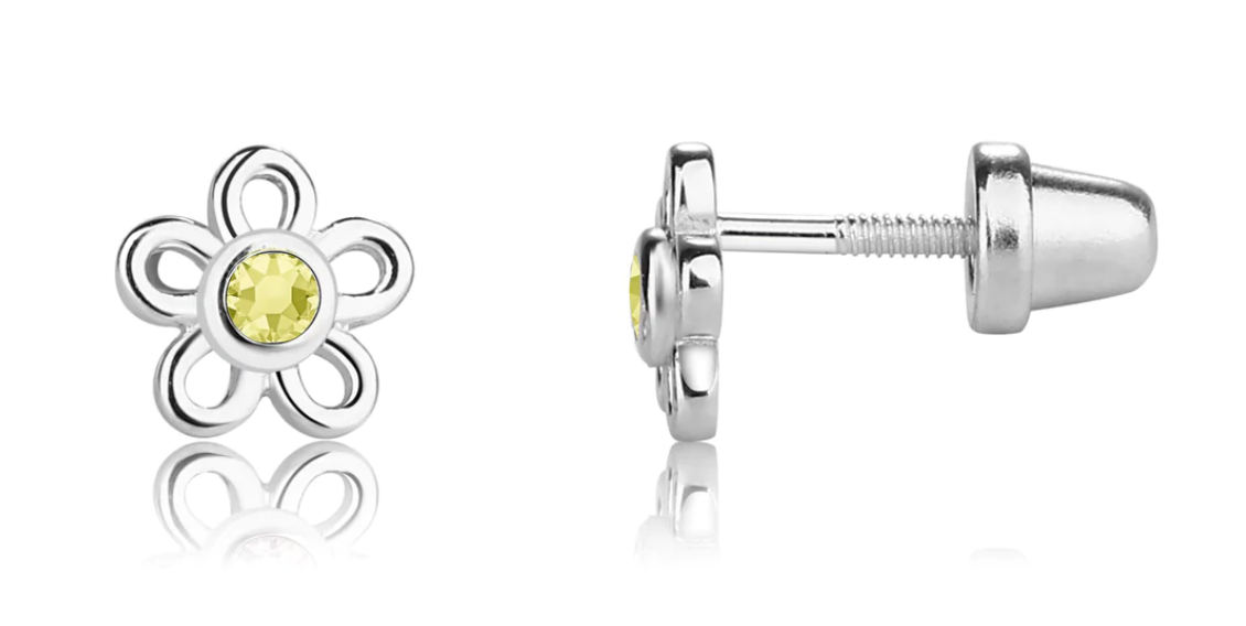 Birthstone Daisy Earrings