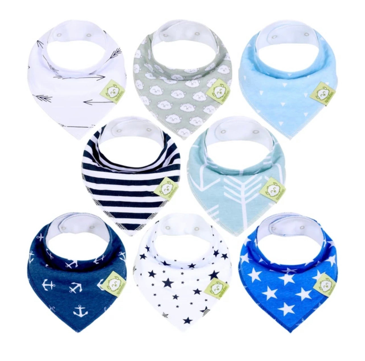 8-Pack Organic Bandana Bibs