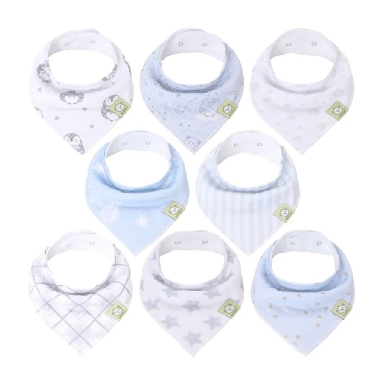 8-Pack Organic Bandana Bibs