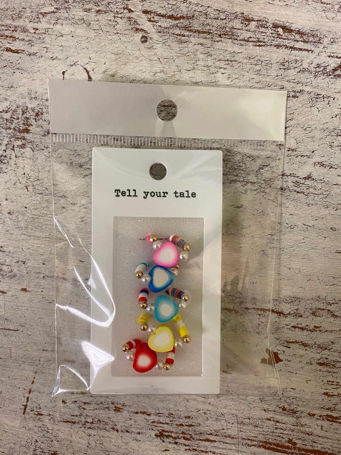 Rainbow Heart Ring Set