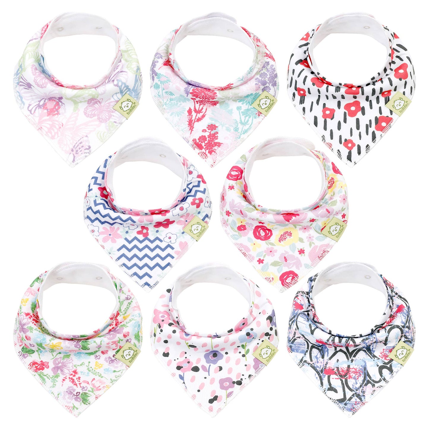 8-Pack Organic Bandana Bibs