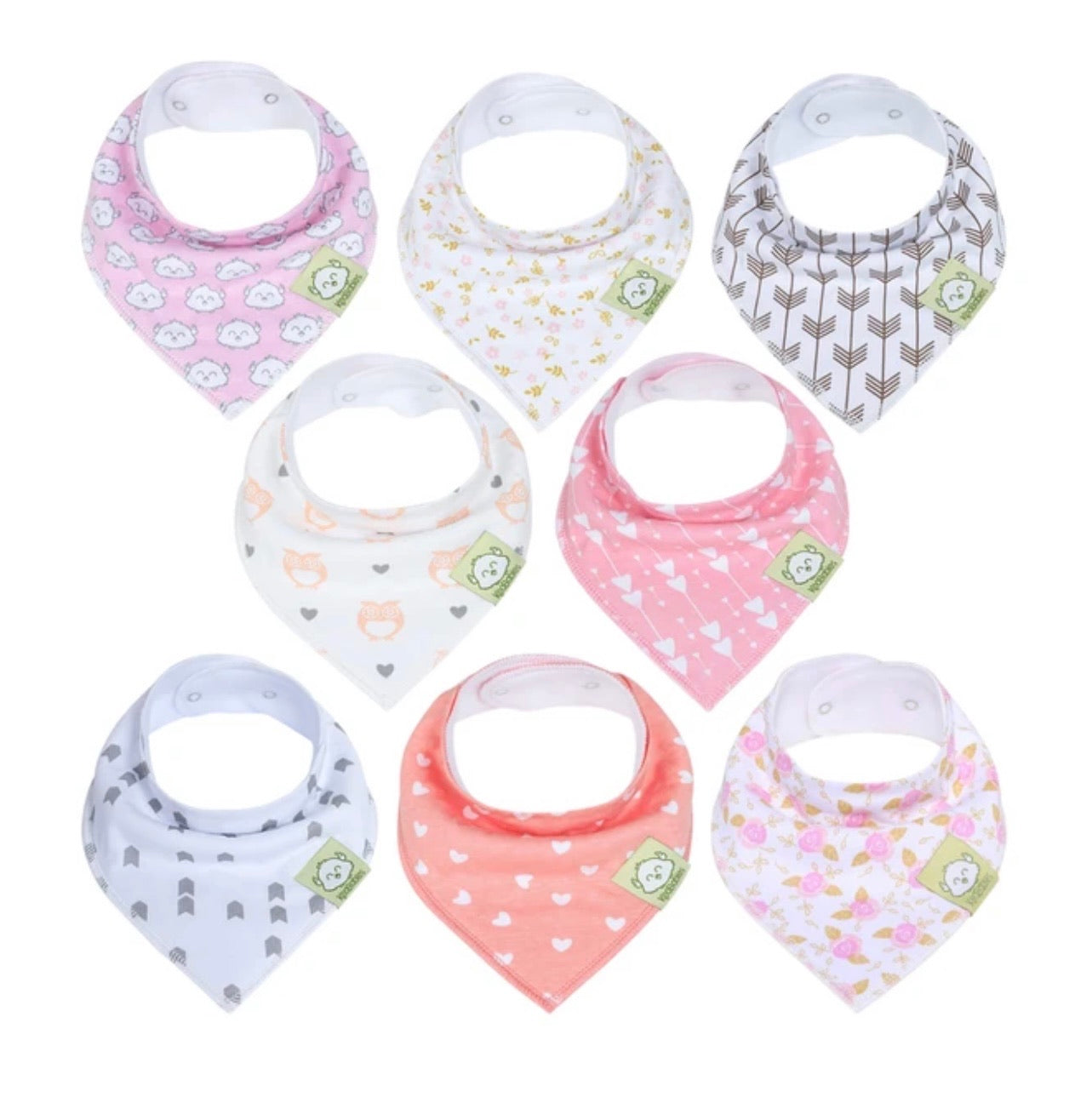 8-Pack Organic Bandana Bibs