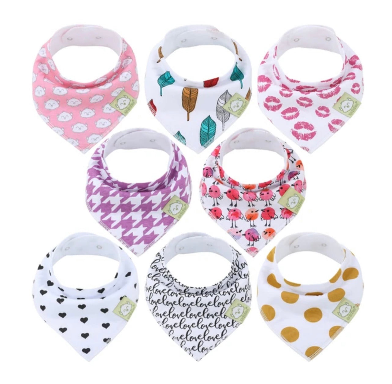 8-Pack Organic Bandana Bibs