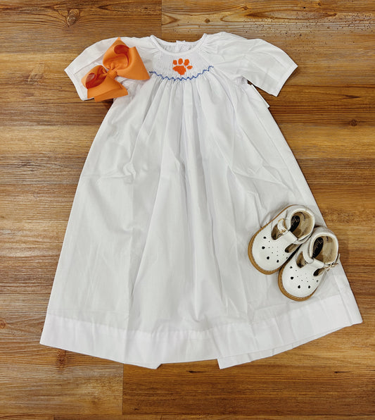 Tiger Navy/Orange Smocked Daygown