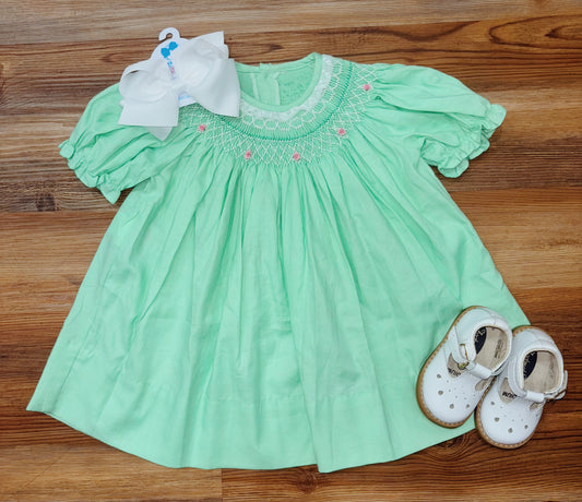 Georgette Green Bishop Dress