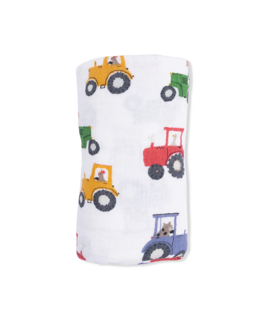 Tractor Swaddle Blanket