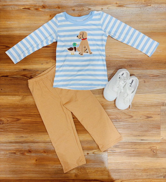 Boys Striped Duck & Dog Set