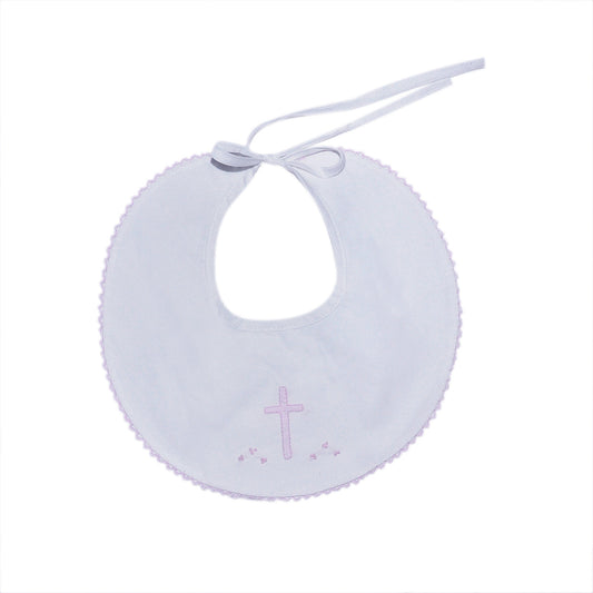 White Peplum Bibs w/ Cross