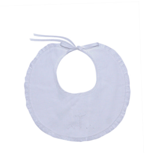 White Lace Bib w/Cross
