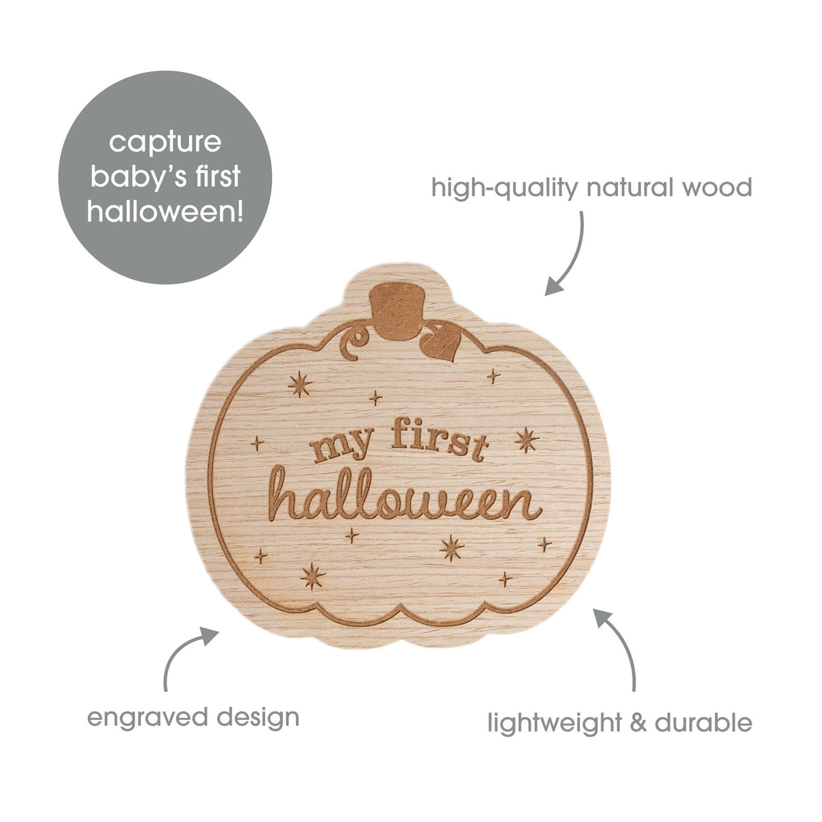 My First Halloween Wooden Pumpkin Prop