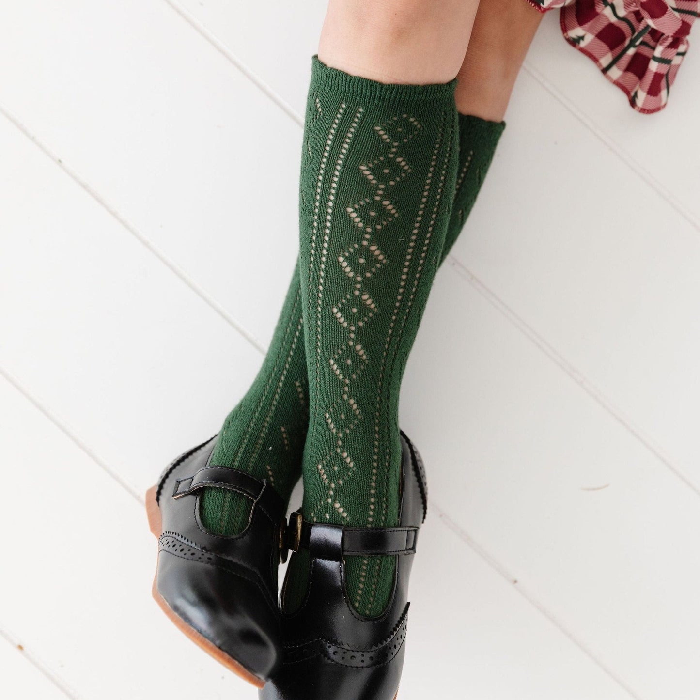 Forest Fancy Scallop Knee Socks