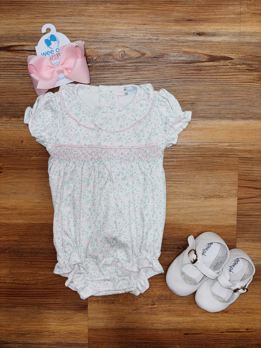 Mini Floral Smocked Pima Bubble