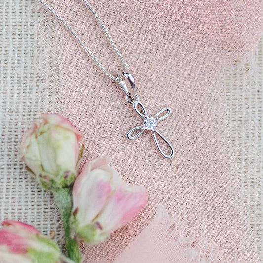 Sterling Silver Infinity Cross Necklace