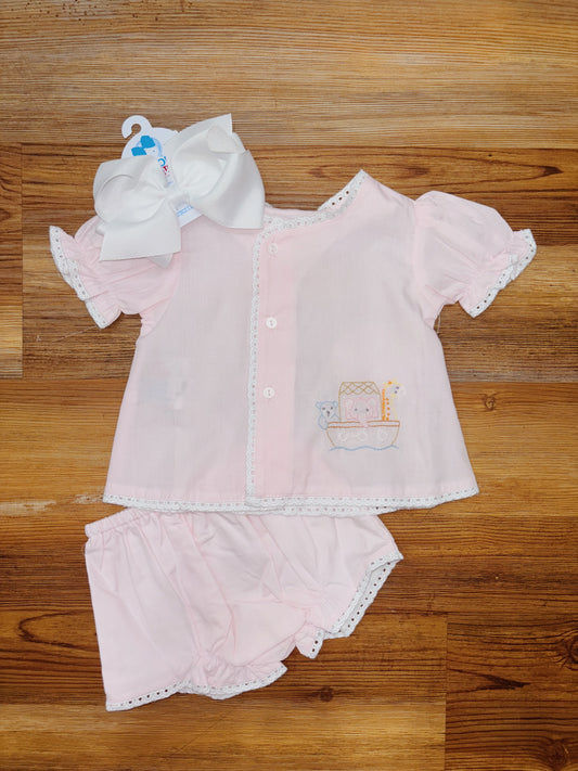 Pink Blanche Noah's Ark Diaper Set