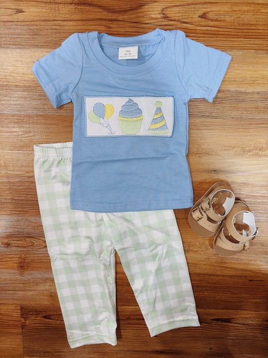 Boys Plaid Birthday Set