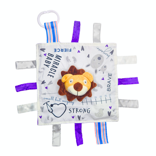 NICU Lion Tags Crinkle Toy