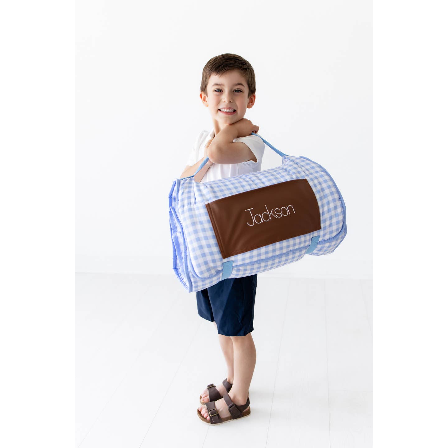 Blue Gingham Nap Mat