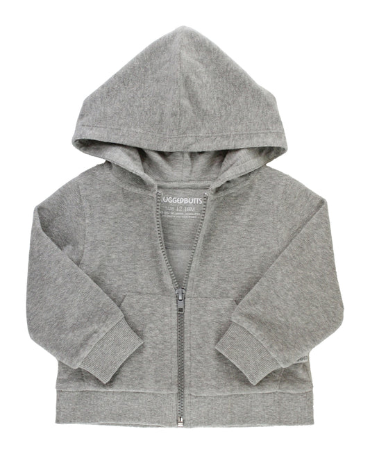 Gray Terry Knit Cover Up Hoodie