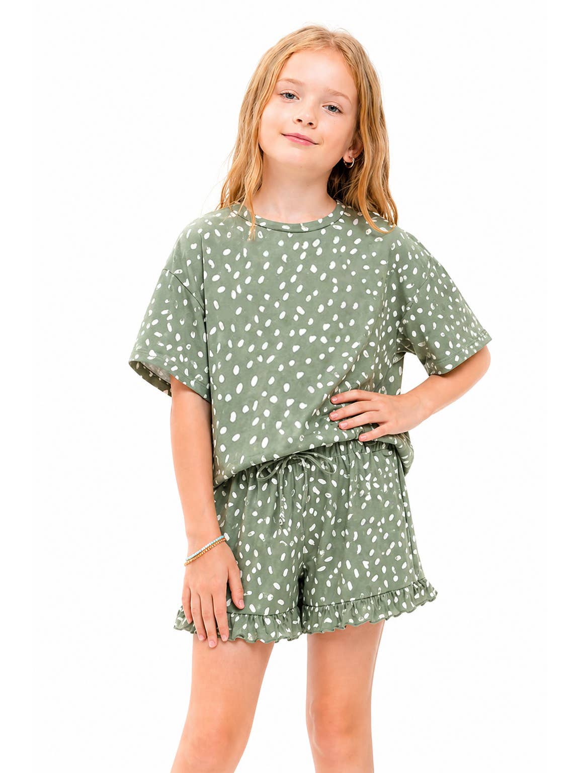 Dots Ruffle Short Set