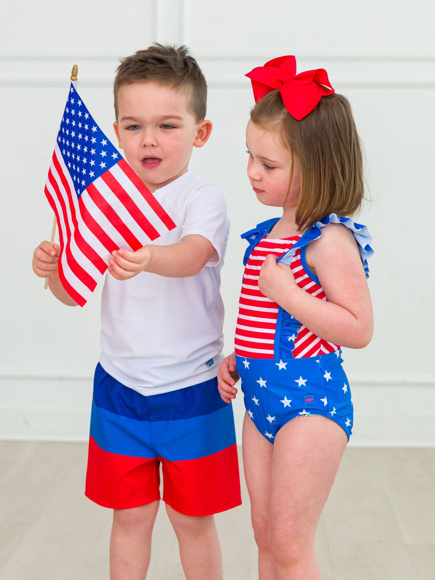 Girls Shimmer Stars & Stripes One Piece