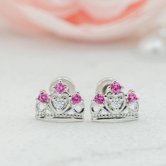 Pink Tiara Earrings