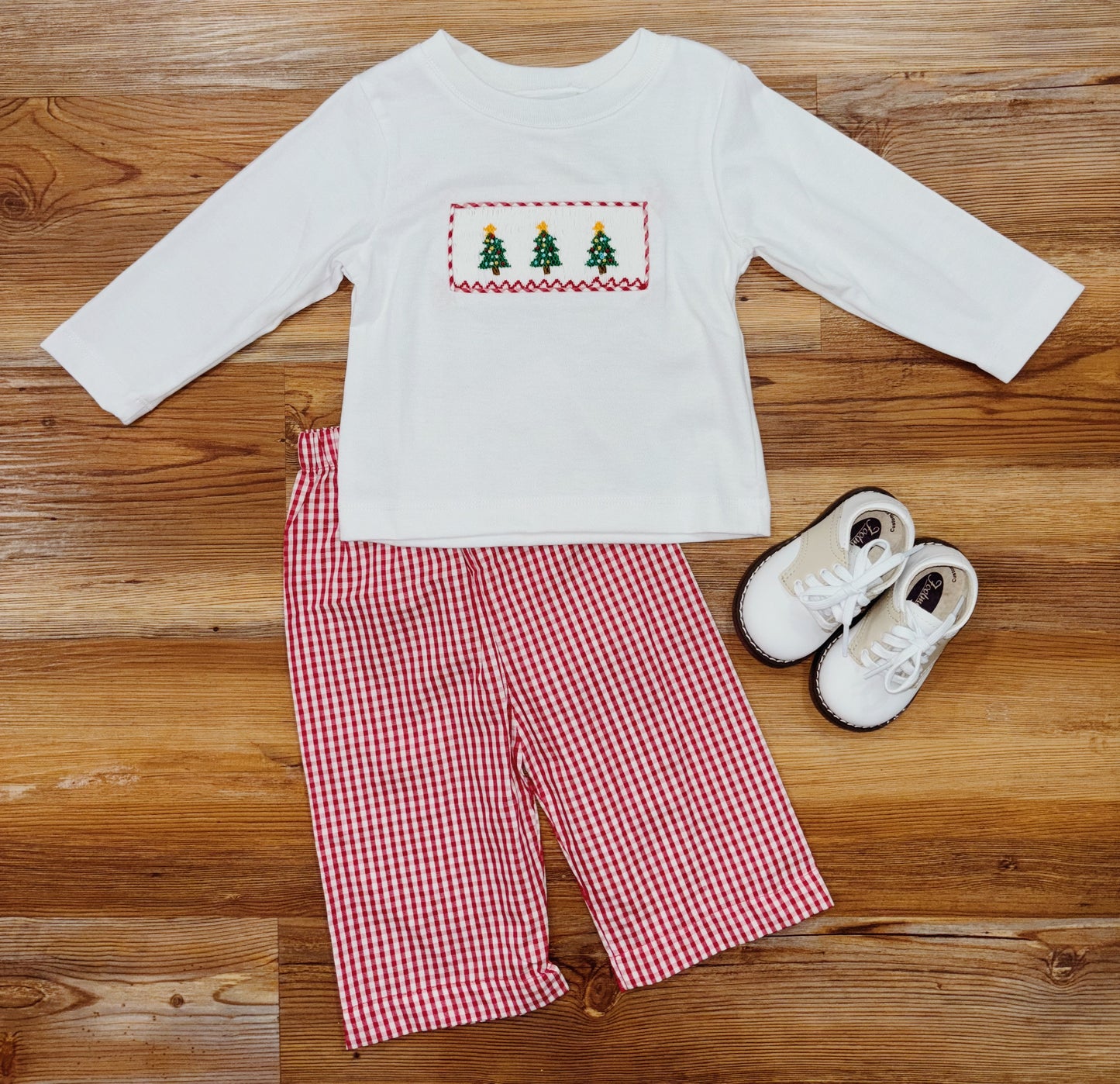 Boys Smocked Christmas Tree Set