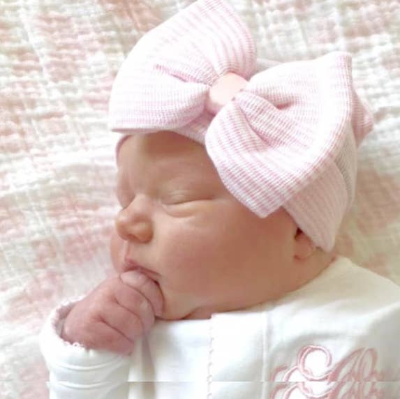 Pink Stripe Baby Hat