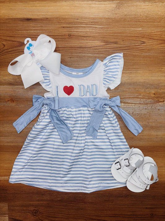 Blue I Love Dad Dress