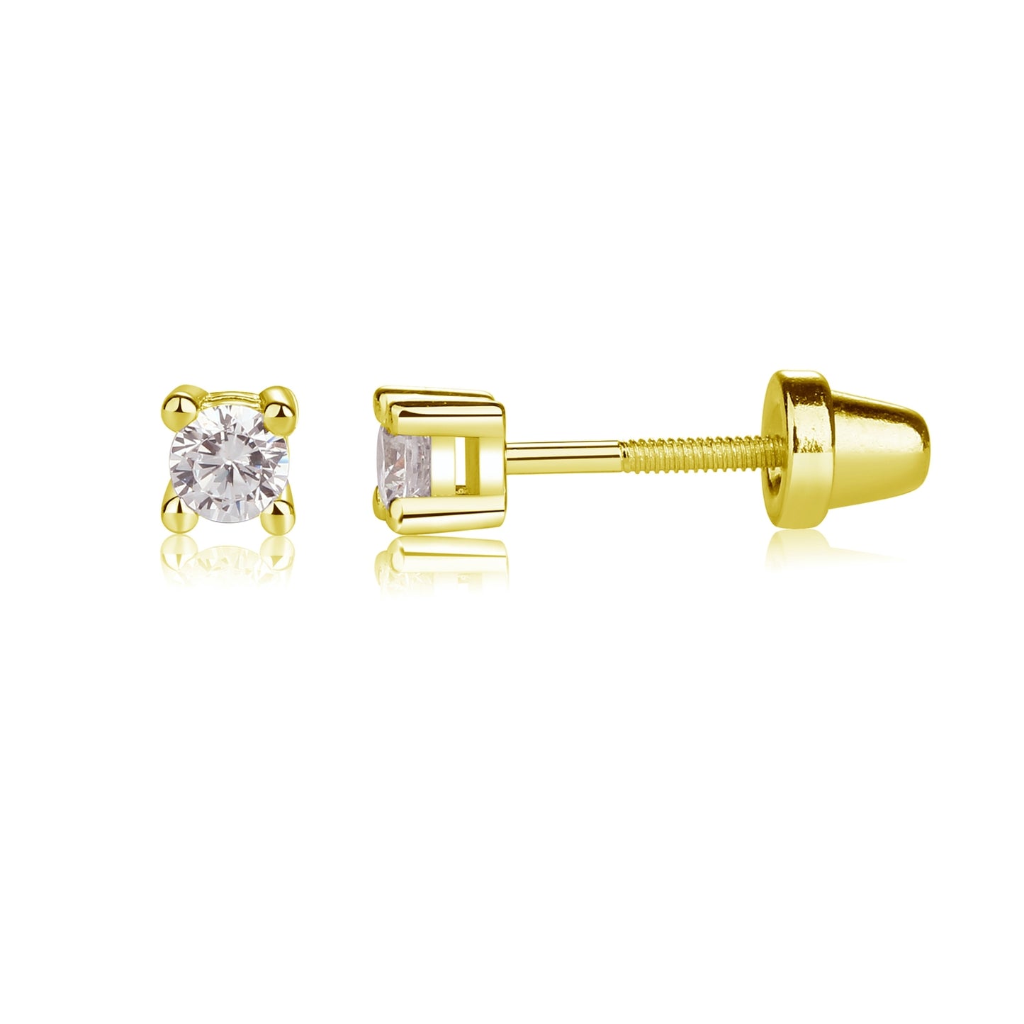 14K Gold CZ Earrings