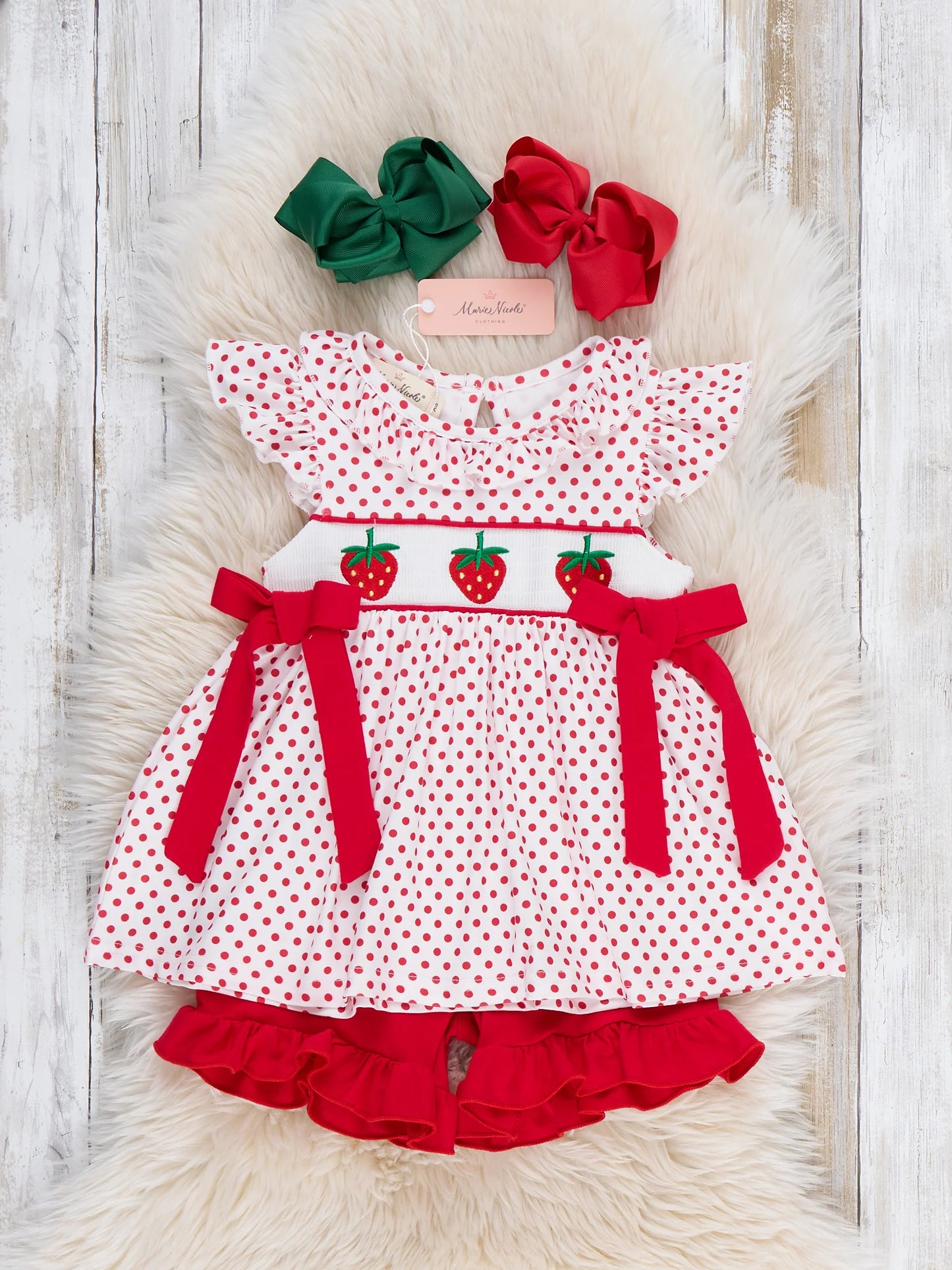 Strawberry Polka Dot Set