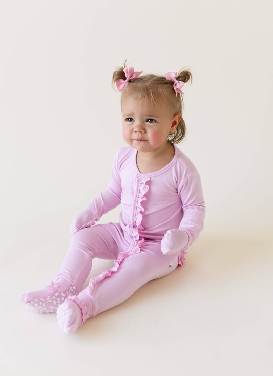 Lillian Pink Bamboo Footie