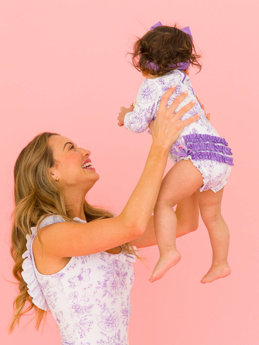 Girls Wisteria Butterfly Garden Rash Guard