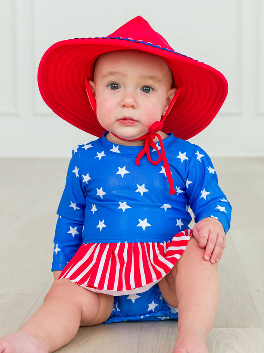 Girls Stars & Stripes Skirted Rash Guard