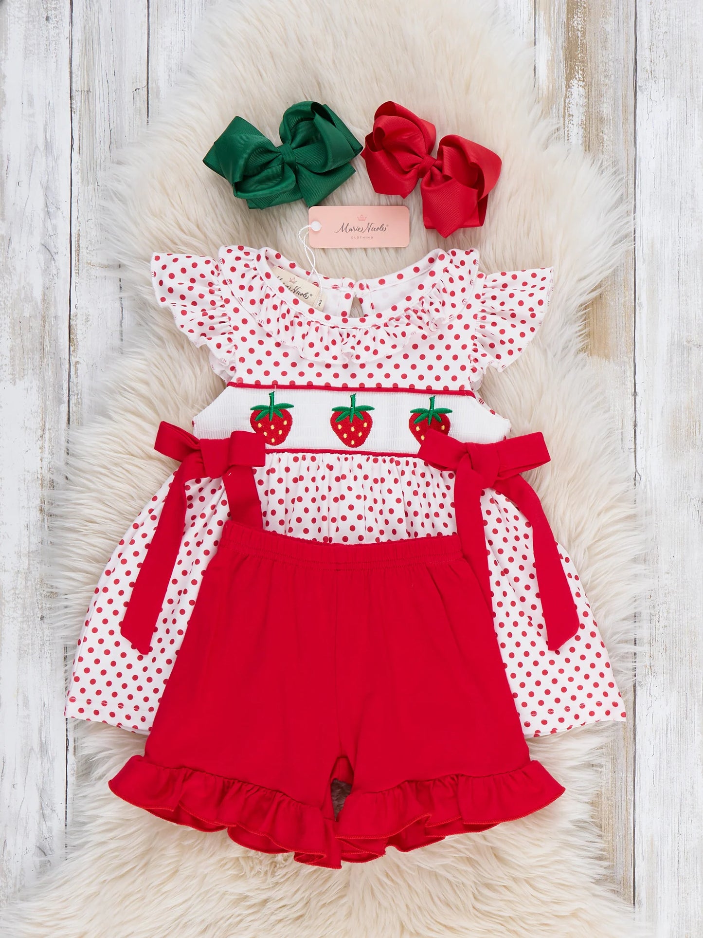 Strawberry Polka Dot Set