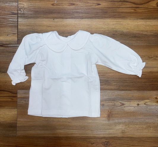 Girls Long Sleeve White Knit Shirt