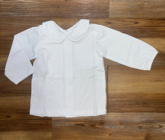 Boys Long Sleeve White Knit Shirt