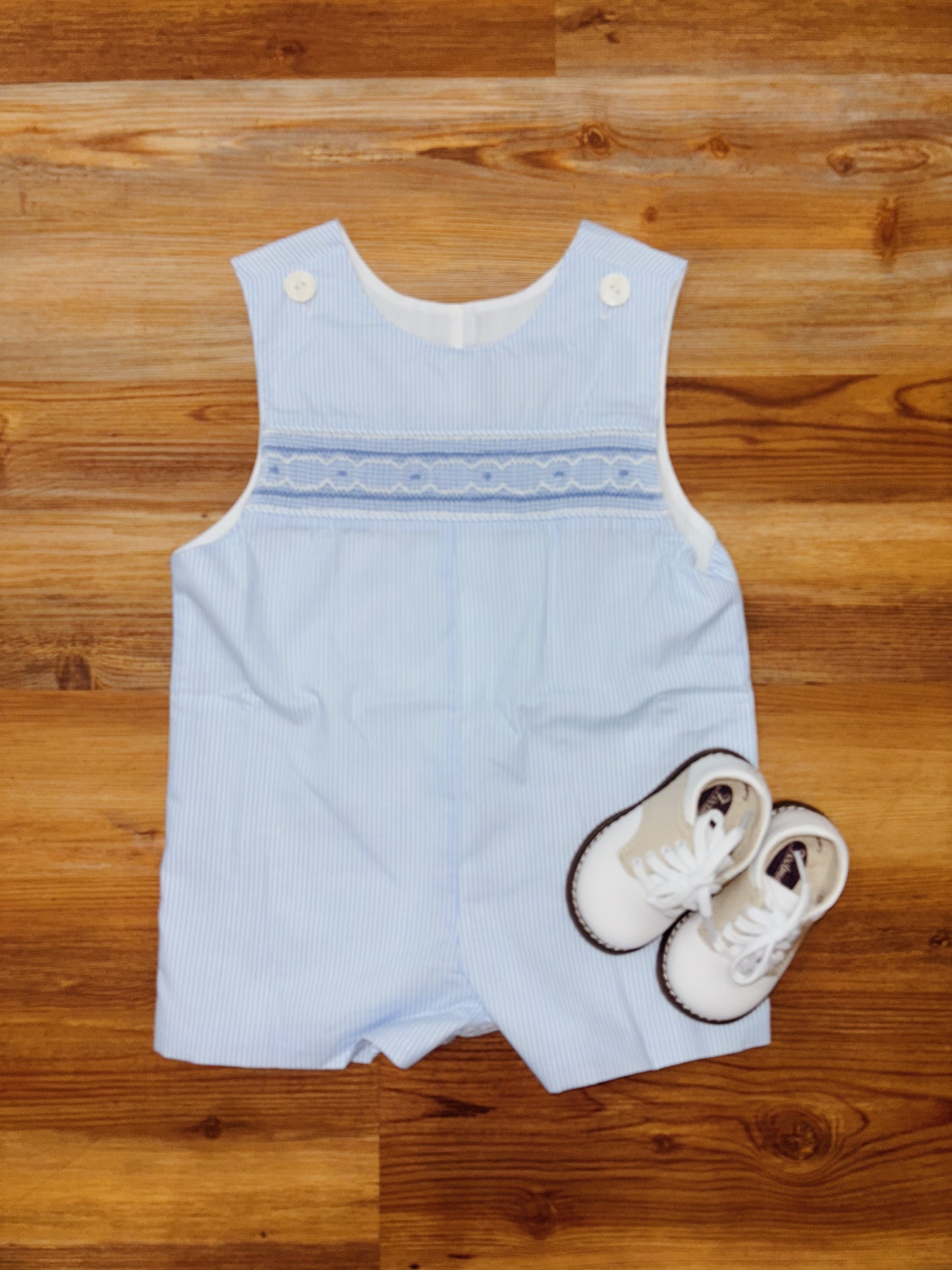 Blue Graham Smocked Shortall
