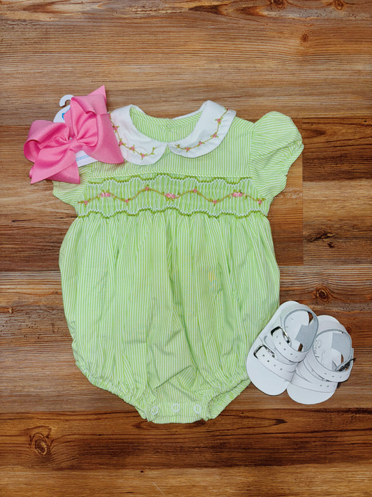 Green Juliette Smocked Bubble